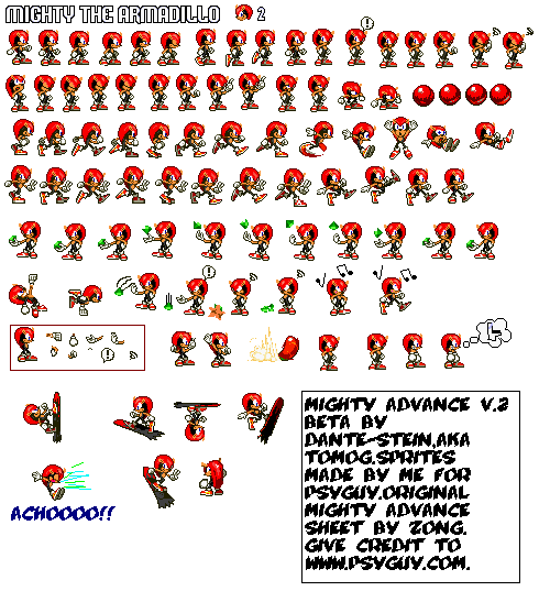 Mighty The Armadillo sprites by zackthefox -- Fur Affinity [dot] net